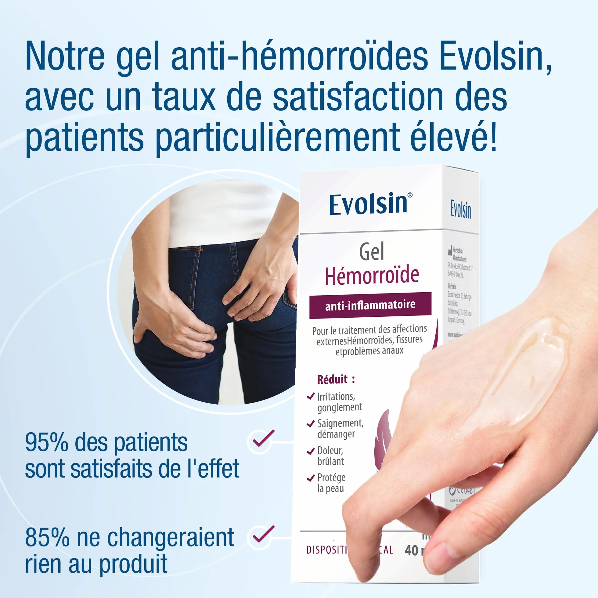 Evolsin crème hémorroïde 40ml dispositif médical