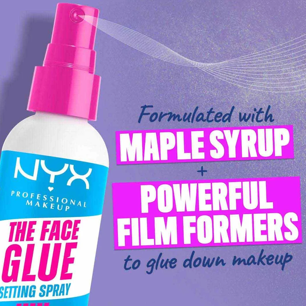 NYX Professional Makeup The Face Glue Setting Spray 60ml Fixateur de Maquillage Résistant aux Transferts Waterproof Tenue Longue Durée 24H Vegan