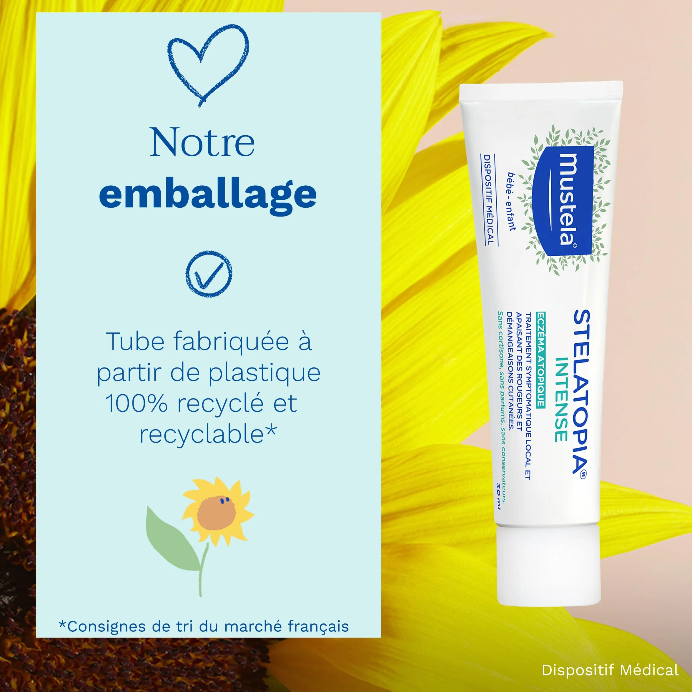 Mustela Stelatopia Intense Crème Eczéma Atopique Soin Corps Apaisant sans Cortisone Ectoin Céramides Huile d'Olive Peau Atopique Sans Parfum