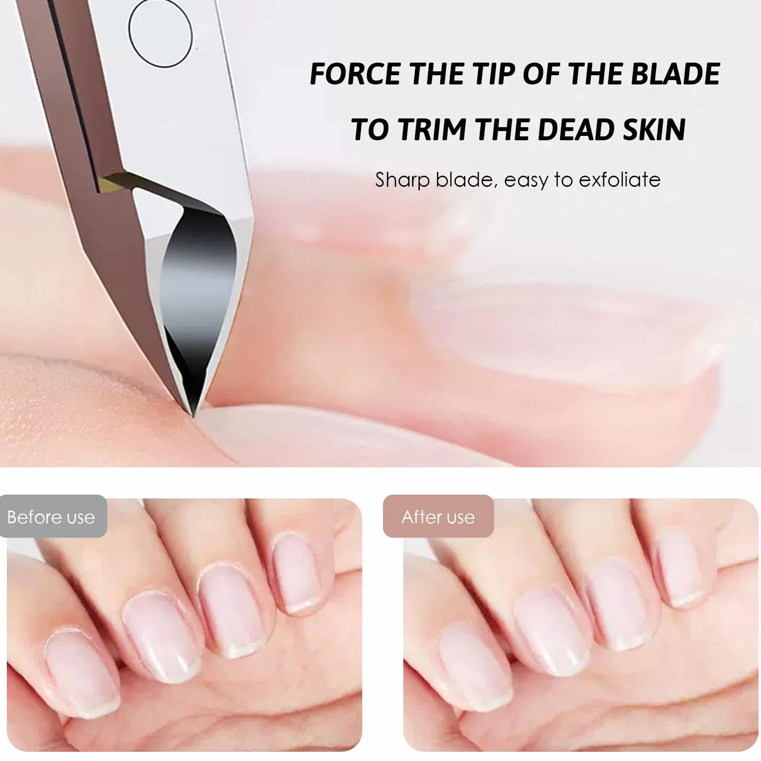 Pinces à Cuticules Acier Inoxydable Professionnel Ciseaux Ongles Dégradé Rose