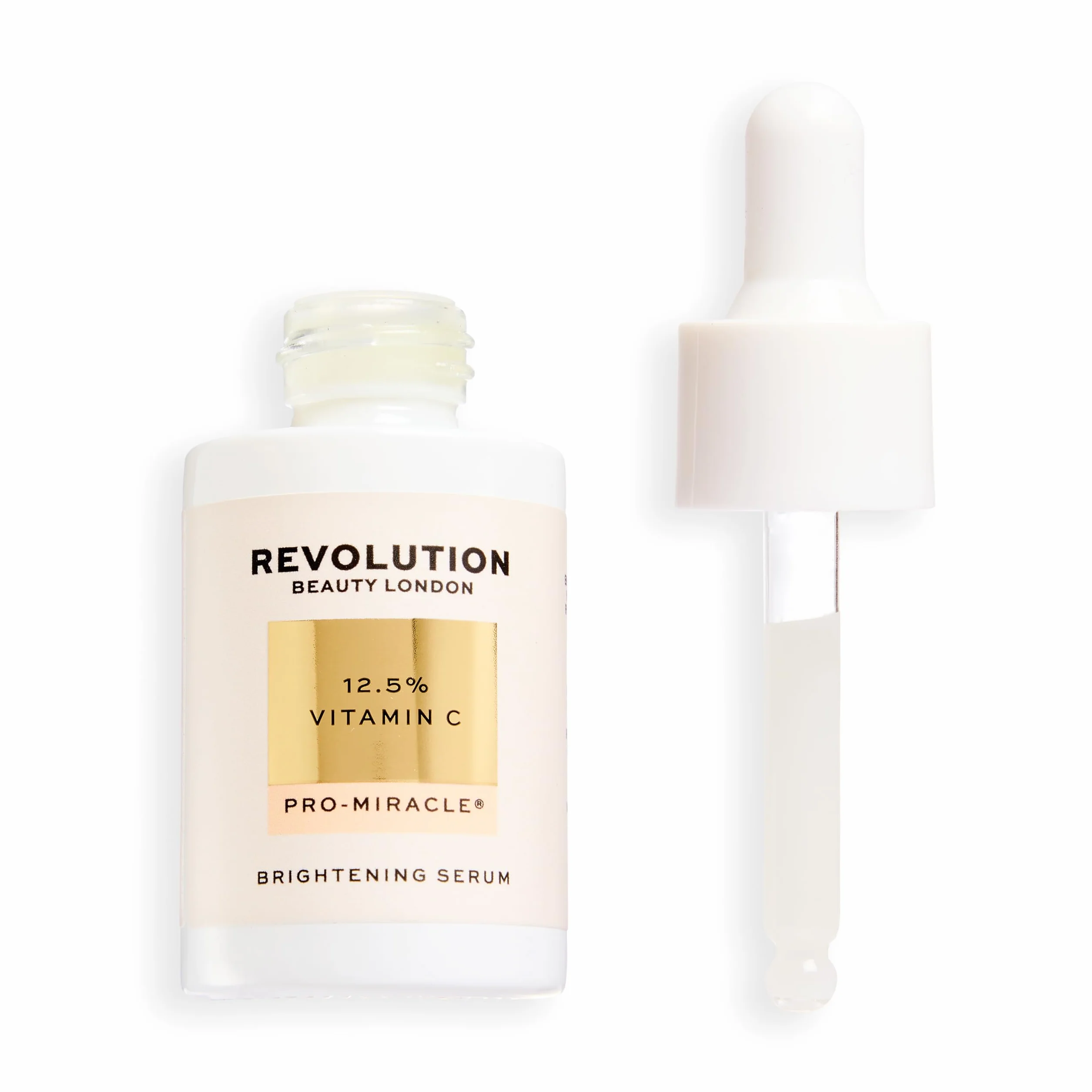 Revolution Pro Miracle 12.5% Vit C Serum 30ml, sérum éclat, lisse et affine le grain de peau, réduit les taches pigmentaires