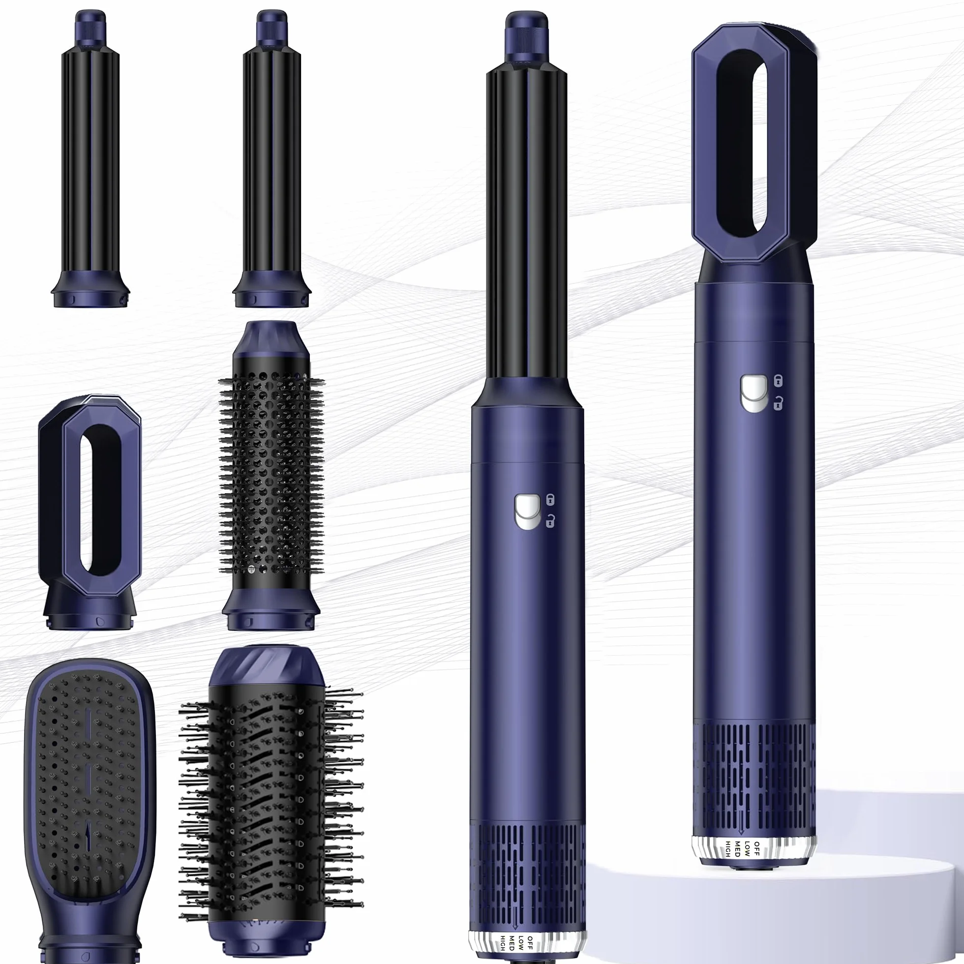 MogaWave Air Styler Pro 1000W Air Brush Hair Styler Brosse Soufflante Seche Cheveux