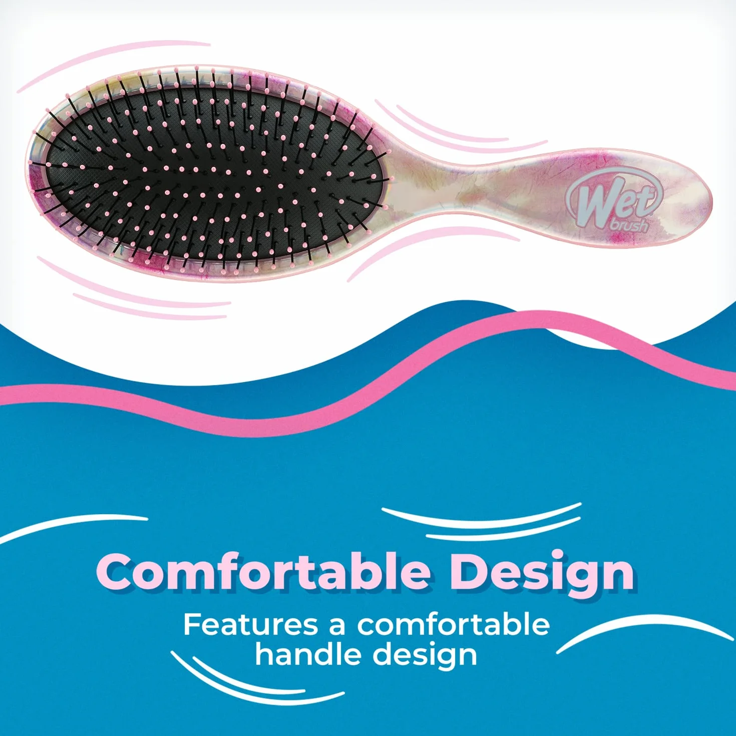 Wet Brush Brosse démêlante originale – Teinture par nœuds, blush – Tous types de cheveux – Poils IntelliFlex ultra doux qui glissent facilement à travers les nœuds – Peigne sans douleur pour hommes,