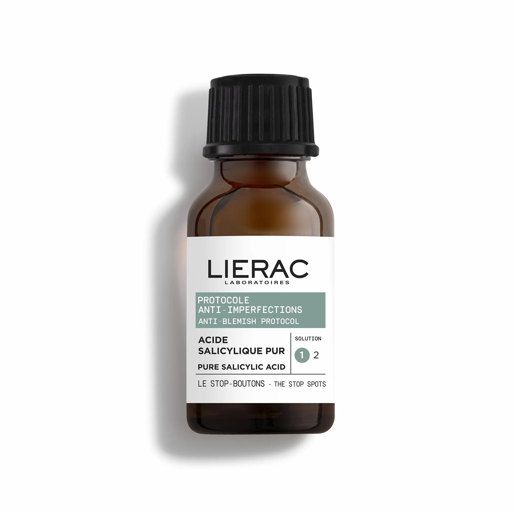 Lierac - Protocole Anti-Imperfections - Stop-Boutons 15ml - Soin SOS Nuit Immédiat qui Purifie, Assèche et Réduit les Marques - Enrichi en Acide Salicylique, Zinc et Calamine