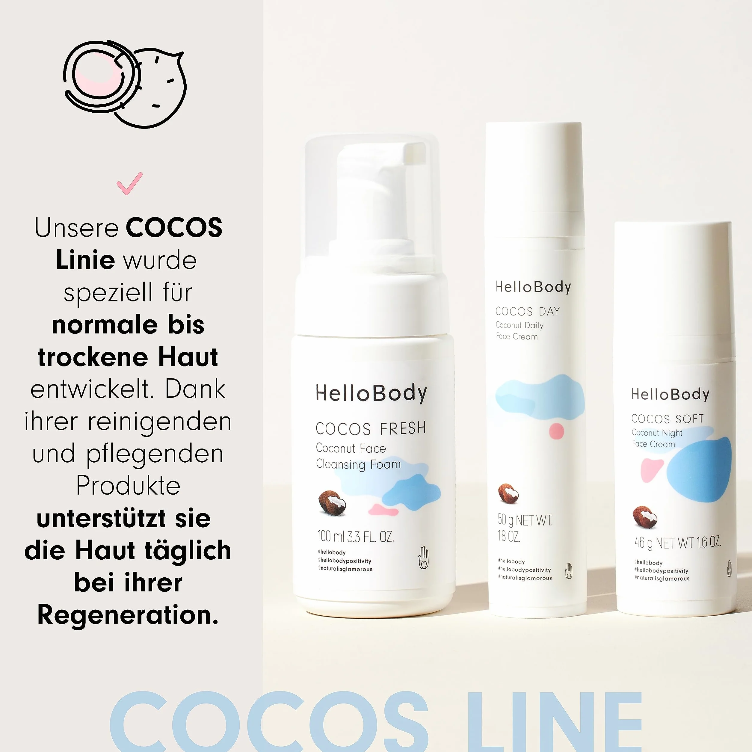 HelloBody Gommage à Lèvres Cocos Kiss 15 ml Exfoliation Soin Lèvres Douces Sucre Beurre Karité Huile Rose Musquée Bio 96,3% Ingrédients Naturels