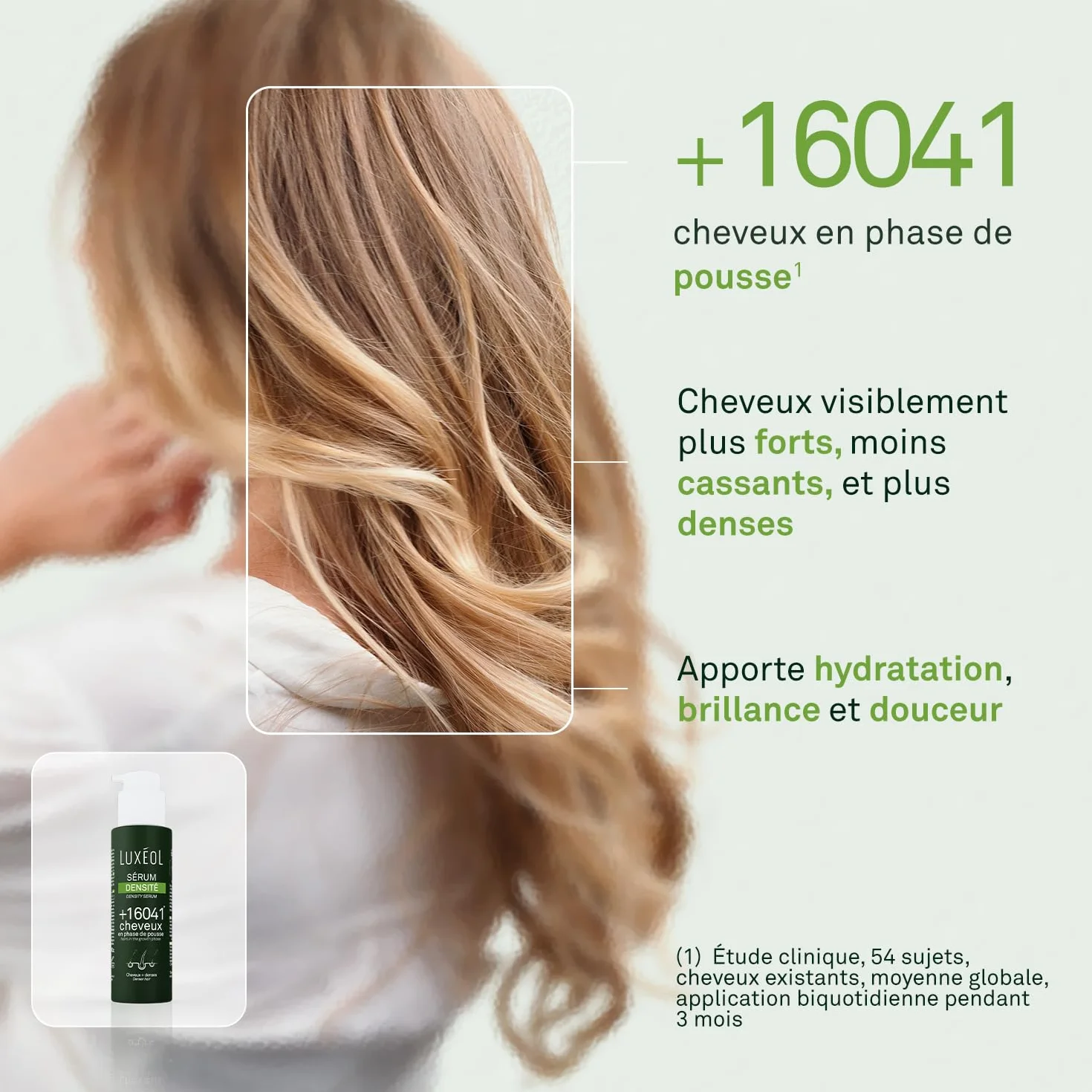 LUXEOL - Sérum Cheveux Densité - +16 041 Cheveux En Phrase De Pousse* - Apporte Hydratation, Brillance & Douceur - 97% D'Ingrédients D'Origine Naturelle - Sans Silicones - Fabriqué en France - 100 ml