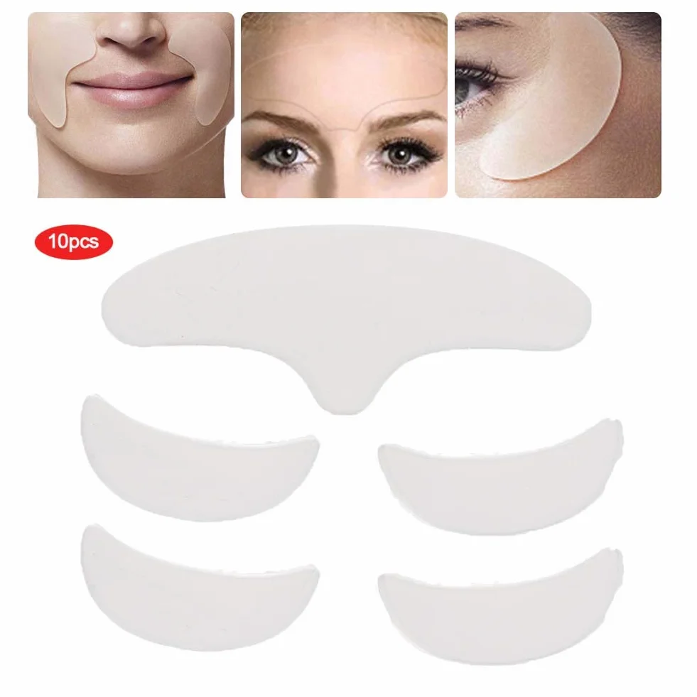 Patchs anti-rides en silicone réutilisables lot de 5 pour le visage
