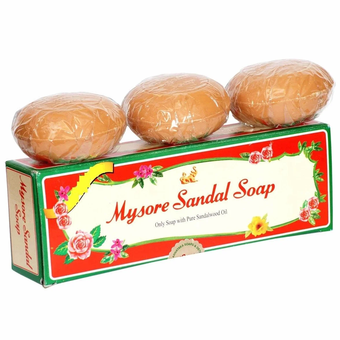 Mysore Sandal Savon au Bois de santal Huile ayurvédique 3 x 150 g Lot de cadeau