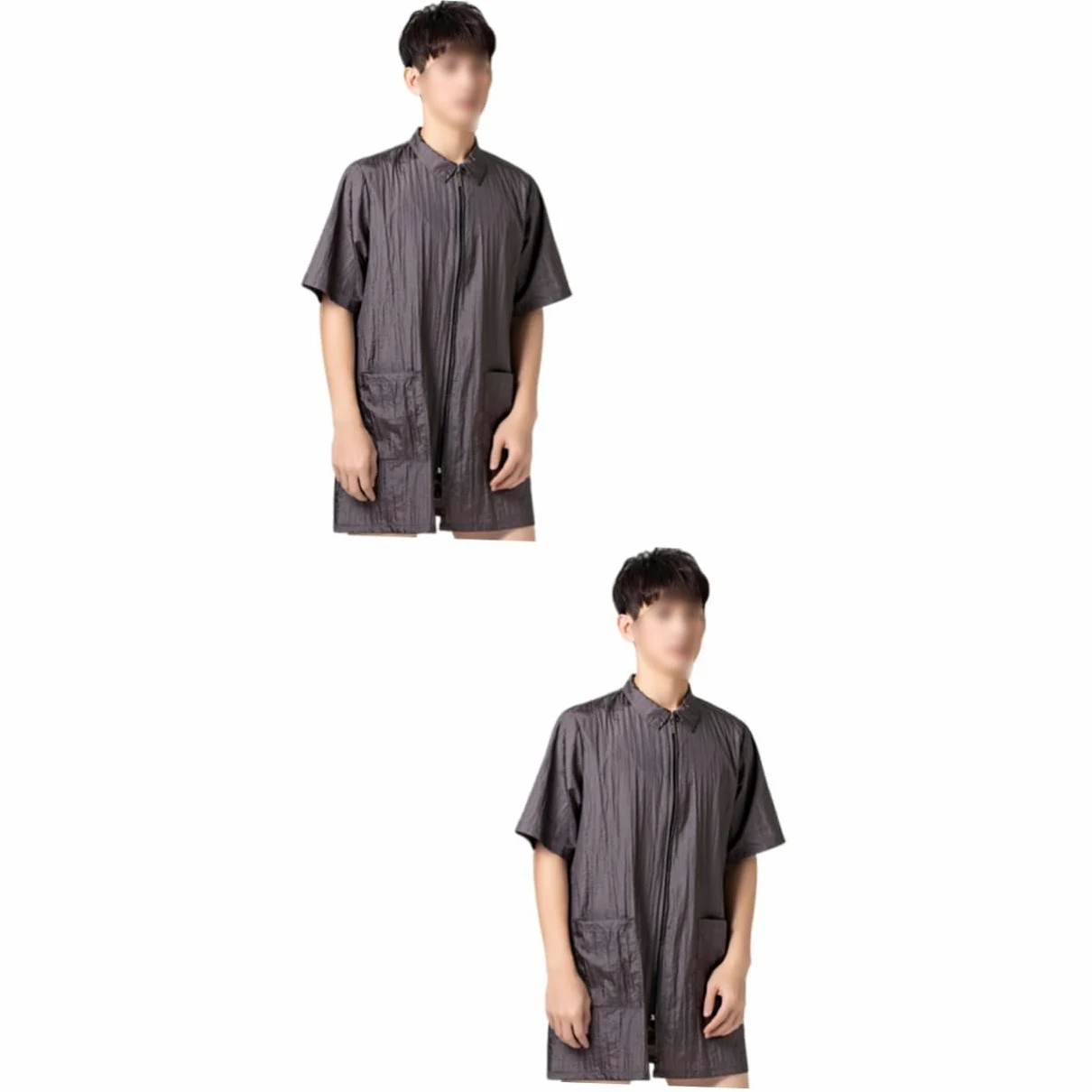 FRCOLOR Ensemble de 2 Vêtements de Travail à Manches Courtes pour Homme Et Femme Gris avec Capillaire