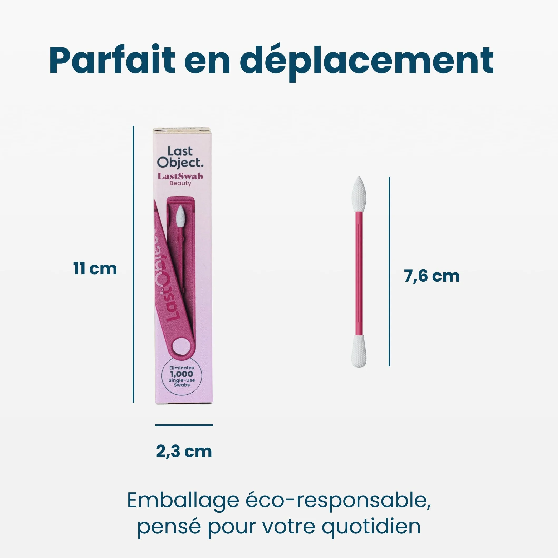 LastSwab® Cotons-tiges réutilisables en silicone pour le maquillage – Précision eyeliner, mascara – Lavables, véganes, zéro déchet – Rouge