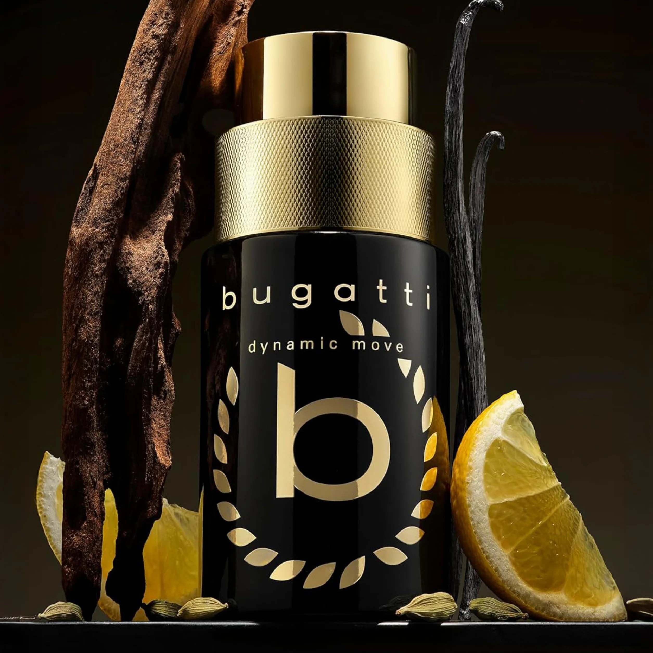 bugatti dynamic move intense Parfum pour homme 100 ml I Eau de toilette ambrée épicée I Parfum pour homme avec nuances de citron, noix de coco, patchouli, vanille et bois de santal I Parfum souverain