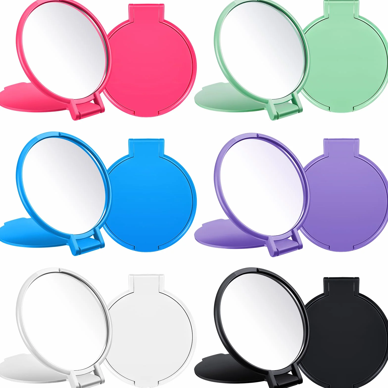 Lot de 40 Mini miroirs pliants Ronds et compacts pour Maquillage - Style Vintage - pour Femme et Fille - pour Un Usage Quotidien - Couleurs Classiques