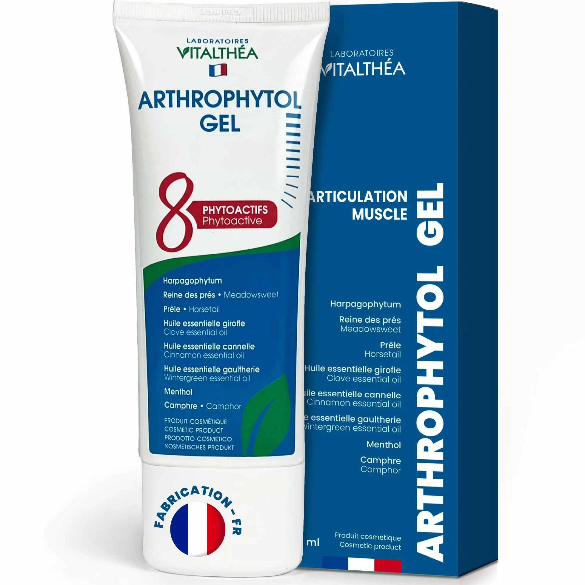 Laboratoires Vitalthéa ARTHROPHYTOL Gel de Massage Articulations & Muscles 8 Actifs Naturels Harpagophytum Huiles Essentielles Menthol Camphre