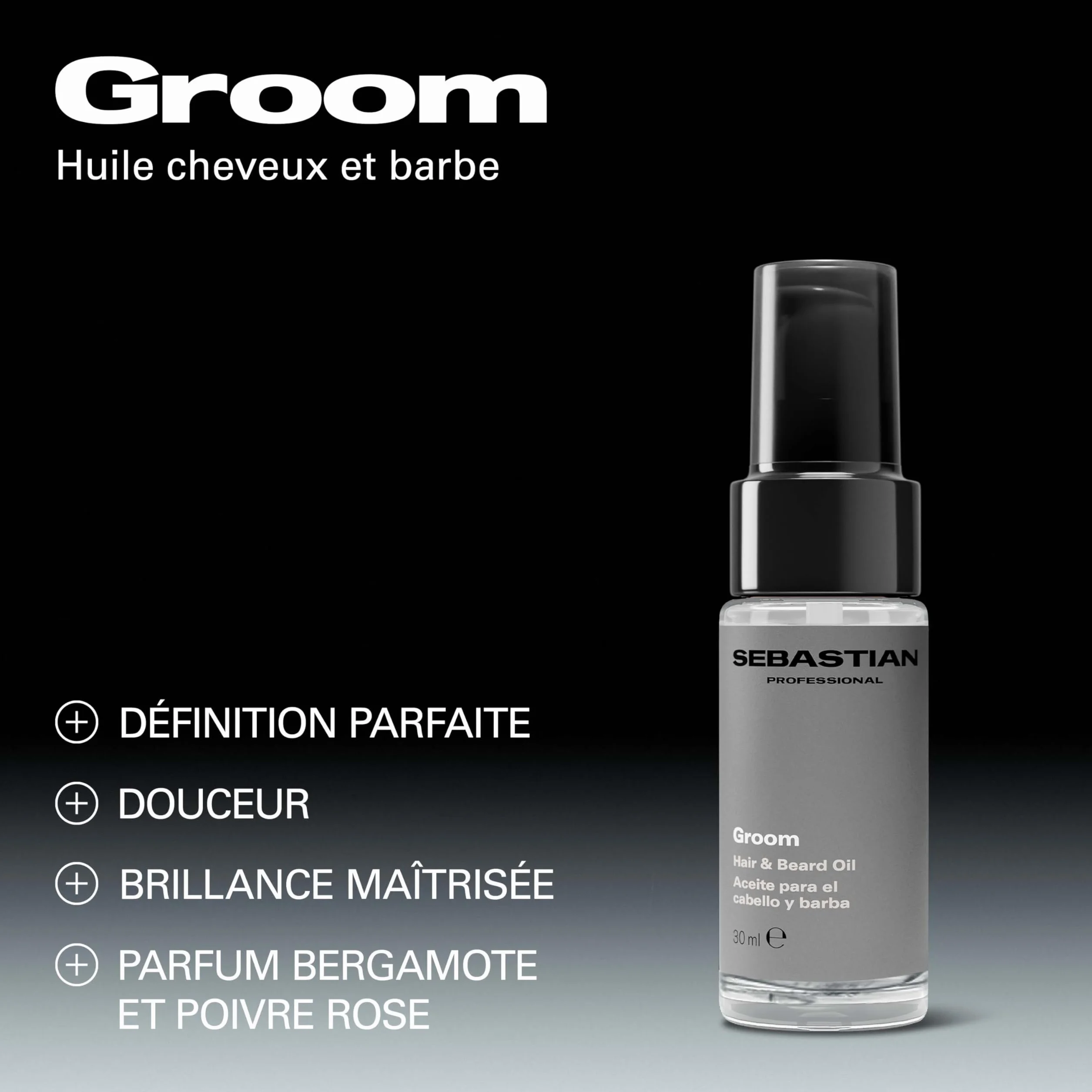 Sebastian Professional Groom – Huile cheveux et barbe nourrissante professionnelle – 30 ml