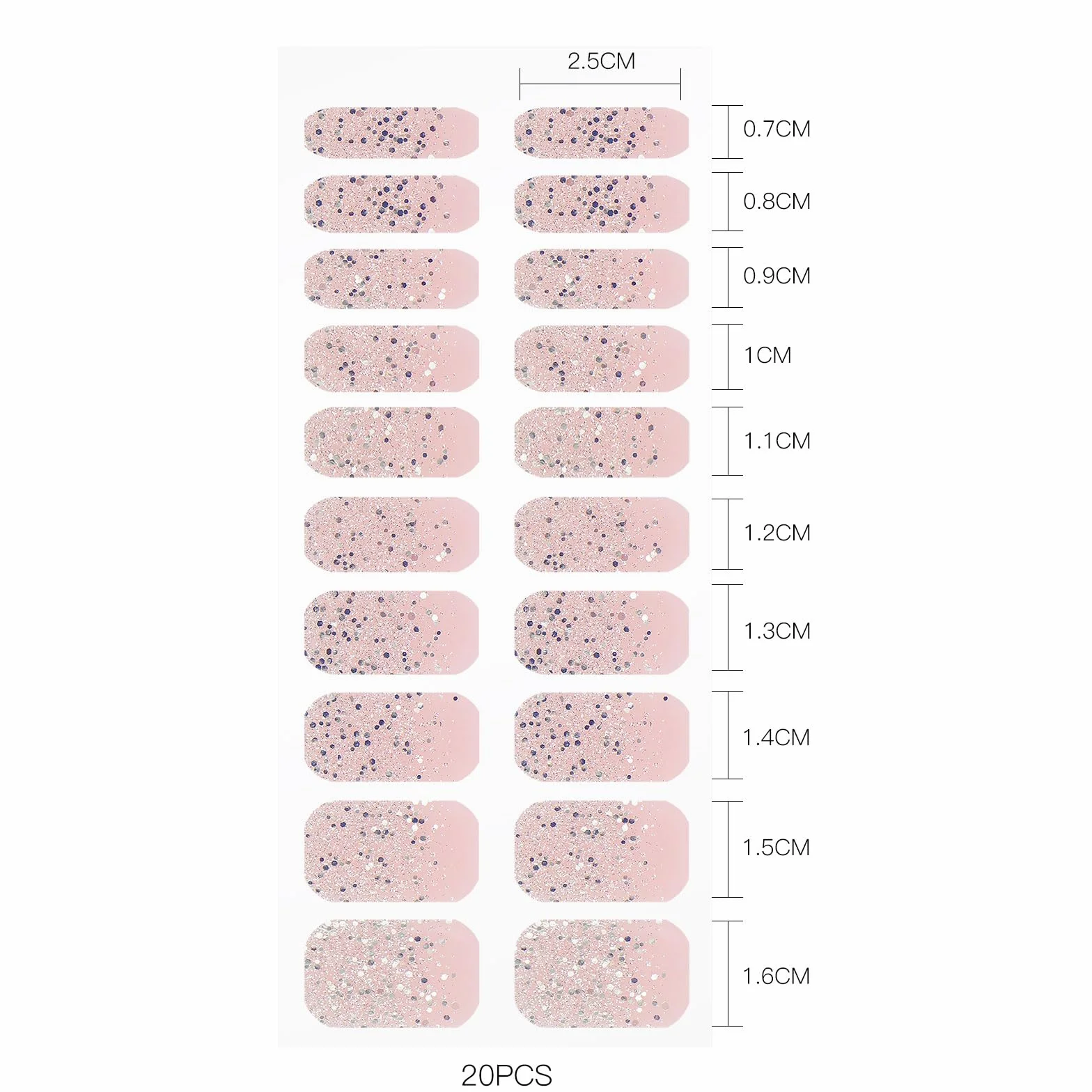 Autocollant Ongles Gel UV Paillettes Rose Clair Nail Art Stickers Semi-durci Deco Ongle Design Manucure