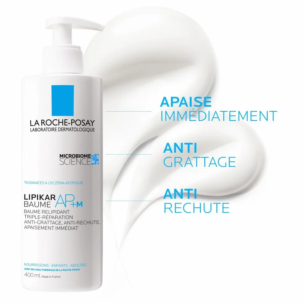 La Roche-Posay - Lipikar Baume AP+M - Crème Hydratante Corps Triple Réparation - Apaise Durablement les Peaux Sèches Atopiques - Beurre de karité, Aqua Posæ, Niacinamide - Crème Corps Haute Tolérance