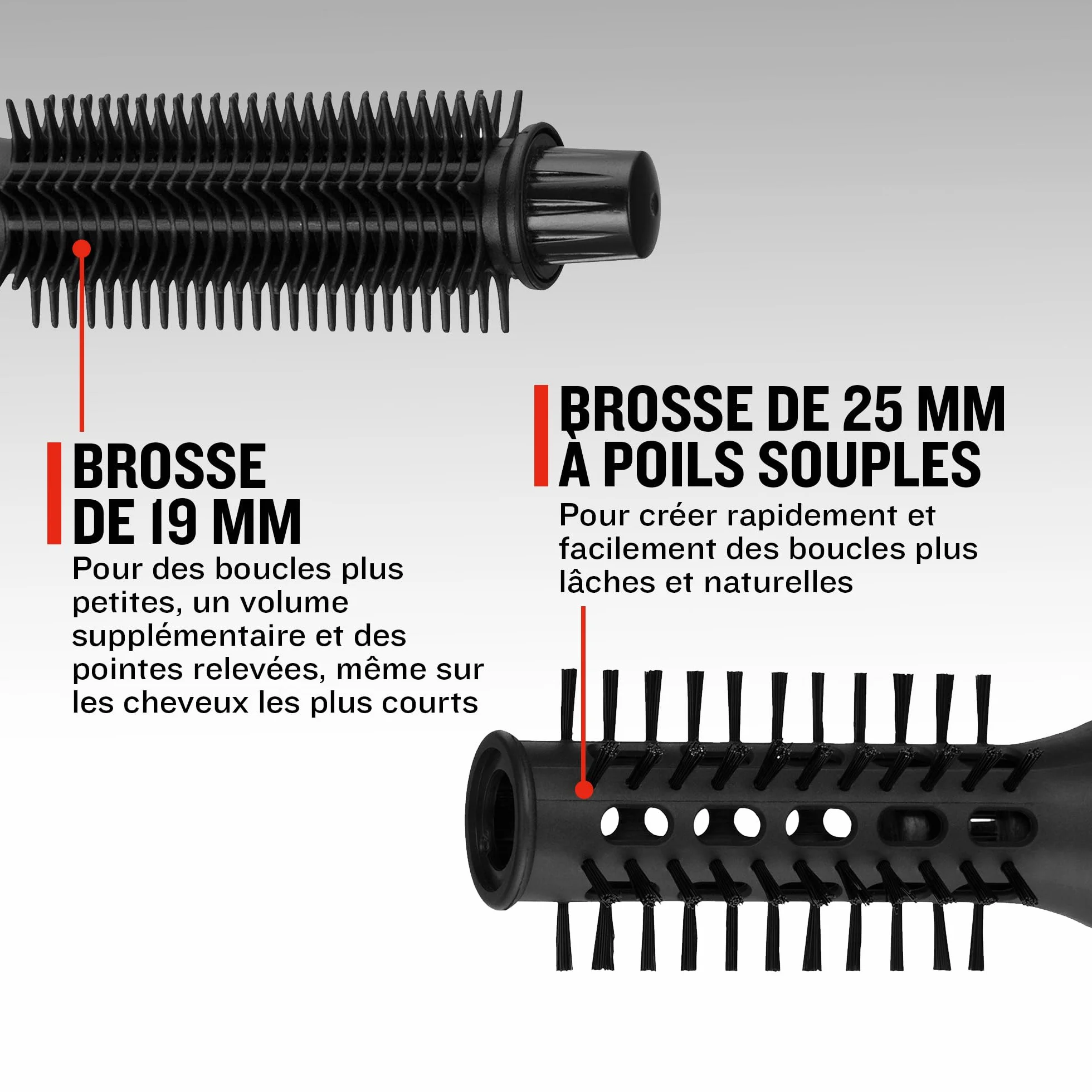 Remington Brosse Soufflante [Idéale Cheveux Courts] Blow Dry & Style (400W, Température variable, 2 brosses rondes 19 et 25mm, Cordon Rotatif) AS7100