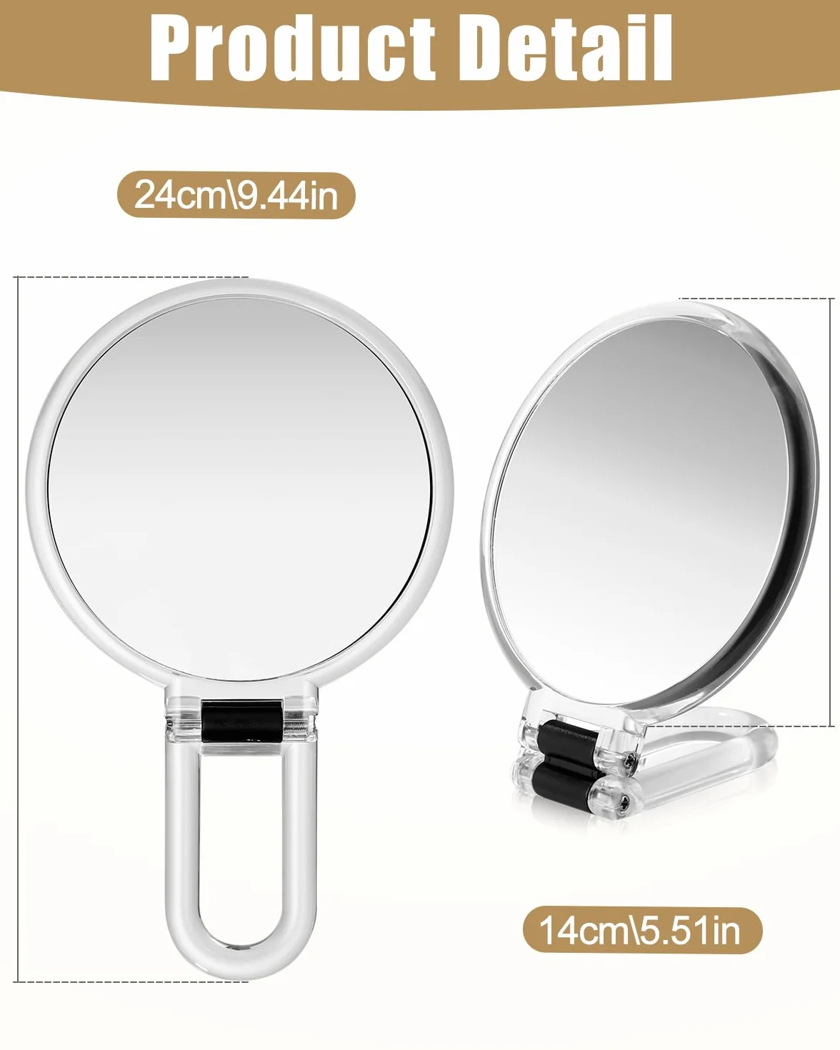 Miroir Grossissant 30X Double Face 1X/30X avec Poignée Pliable 360° Miroir de Maquillage Portable