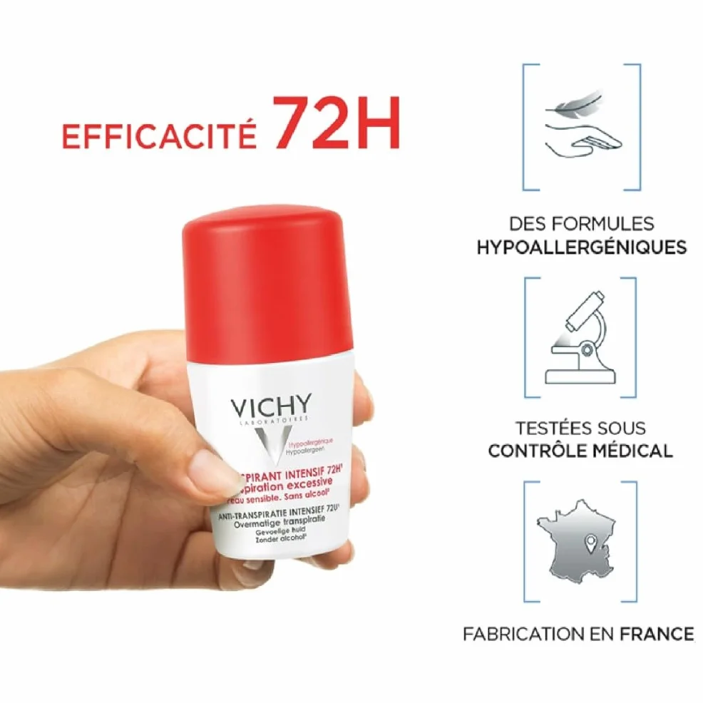 Vichy Stress Resist 72h Roll-On Anti-Transpirant Déodorant Aisselles Peaux Sensibles
