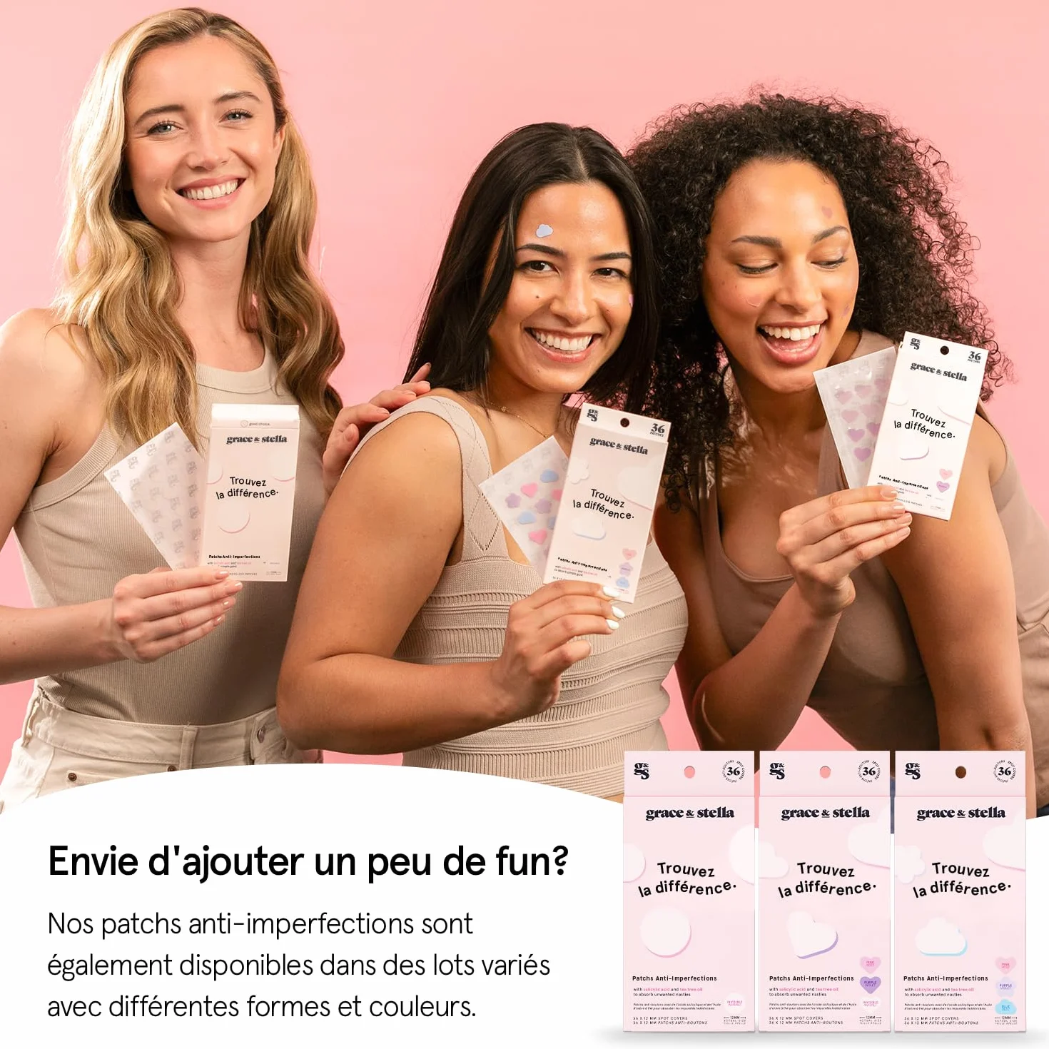 Grace & Stella Patch Hydrocolloïde Visage 36 unités Testés Dermatologues Vegan