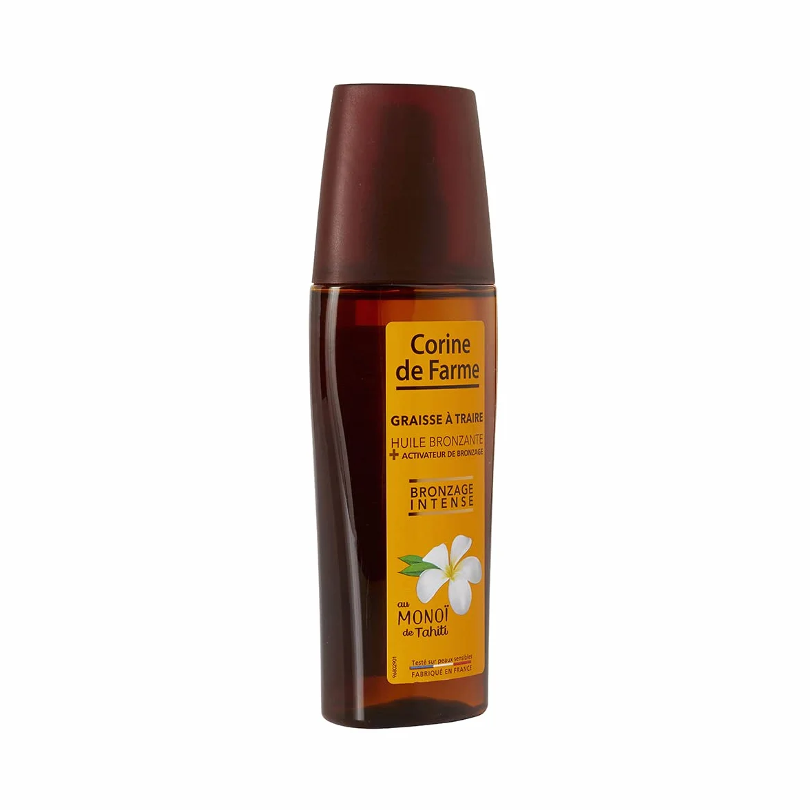 Corine de Farme Spray Graisse à Traire Huile Bronzante + Activateur Bronzage, Peaux Mates ou Déjà Bronzées, Intensifie Bronzage, Sans Autobronzant, Monoï Tahiti