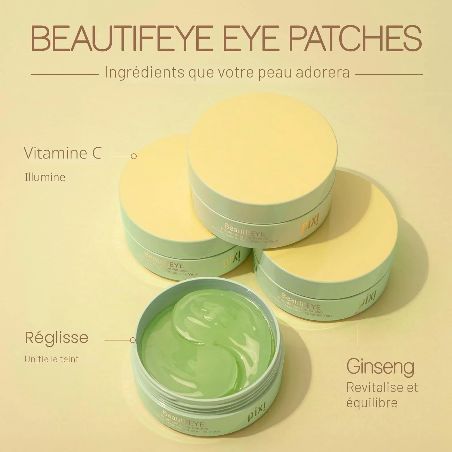 Pixi Beauty BeautifEYE Eye Patches 30 Paires Hydrogel Rafraîchissants pour Cernes