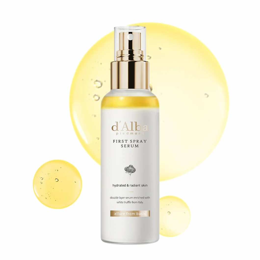 d'Alba First Spray Serum Sérum en Spray à la Truffe Blanche Italienne, Brume Hydratante pour Peau Radieuse (100ml)