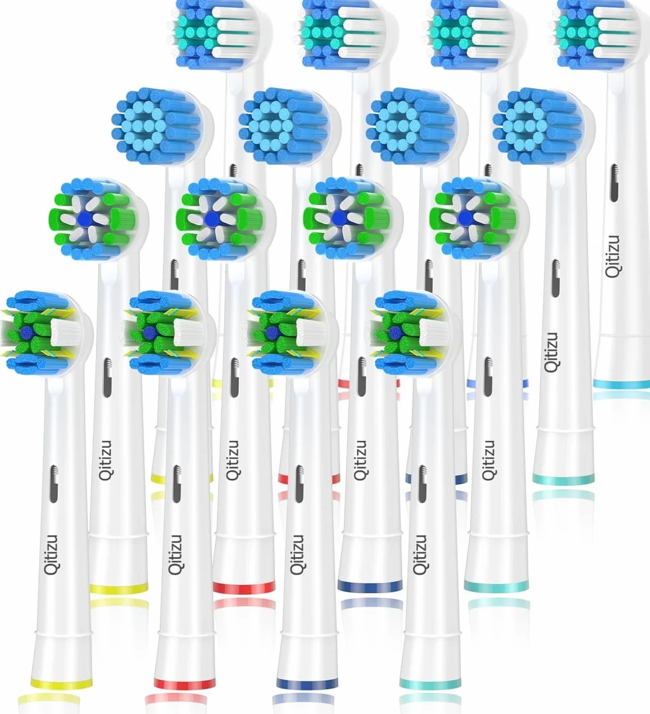 Brossette Compatible Braun Oral-b Têtes de Rechange Brosse à Dents Electrique Precision Floss Cross Sensitive 16 Pièces