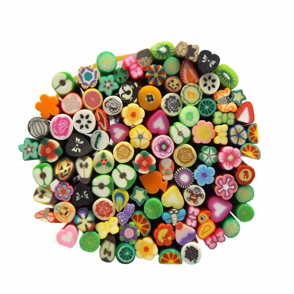 Lot de 100 bâtons 3D en argile polymère pour ongles acrylique et gel UV