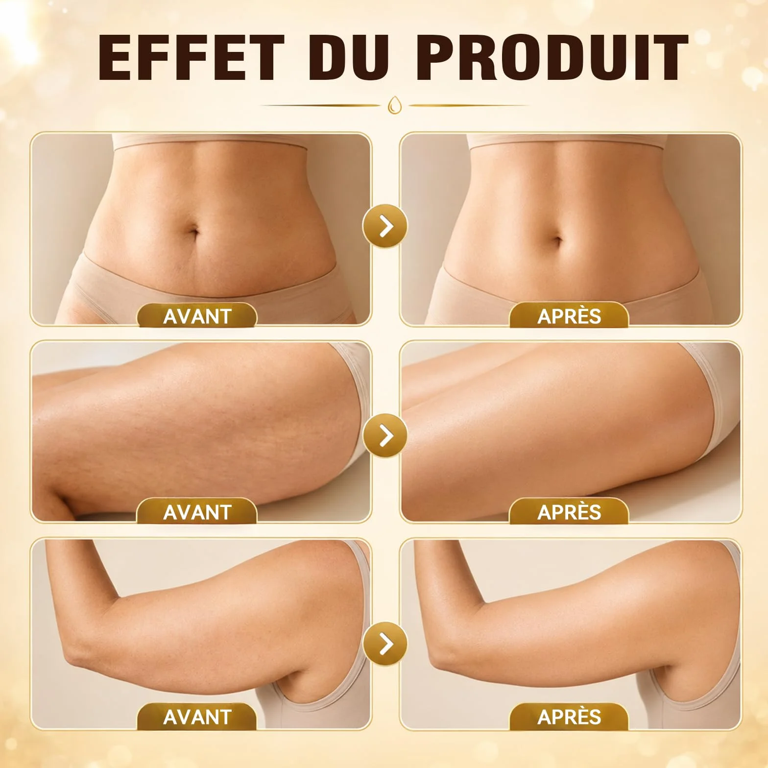 Huile Raffermissante pour la Peau, 100 ml, Corps, Bras, Cuisses, Ventre, Fessier