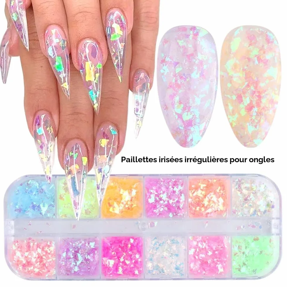 Paillettes Nail Art Flakes Holographiques Poudre à Ongles