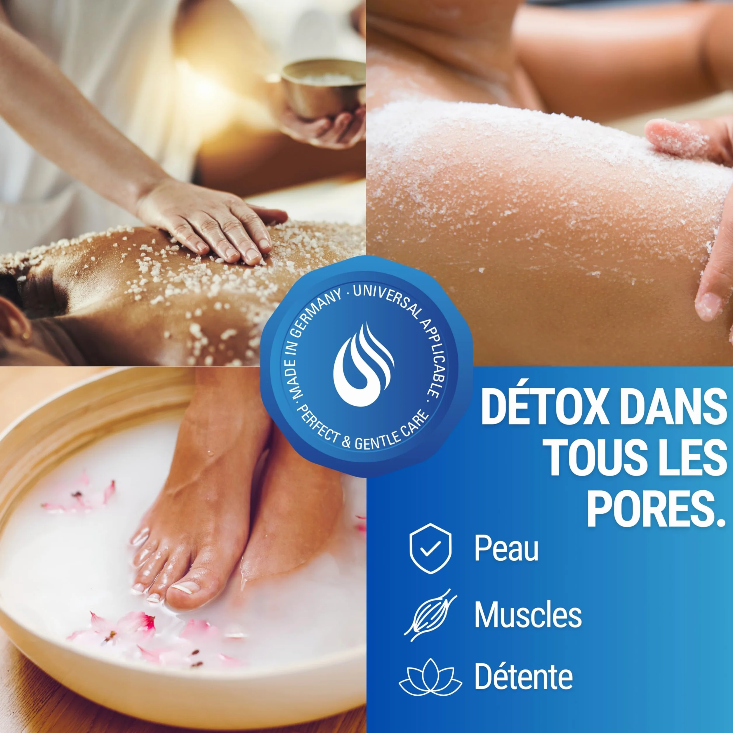 Maxxi Clean Sel d'Epsom 900 g Bain Bien-être Gommage Corporel Magnésium