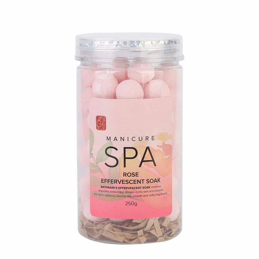 Balle absorbante effervescente manucure SPA pour enlever cuticules et peau morte hydratante rose