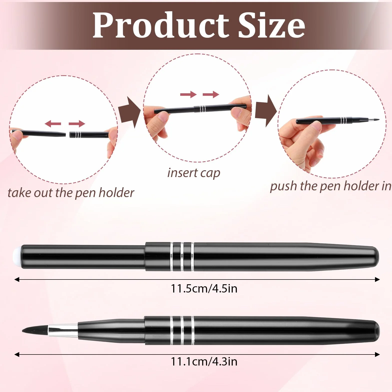 Pinceaux à lèvres rétractables lot de 2 - Mini applicateur maquillage gloss