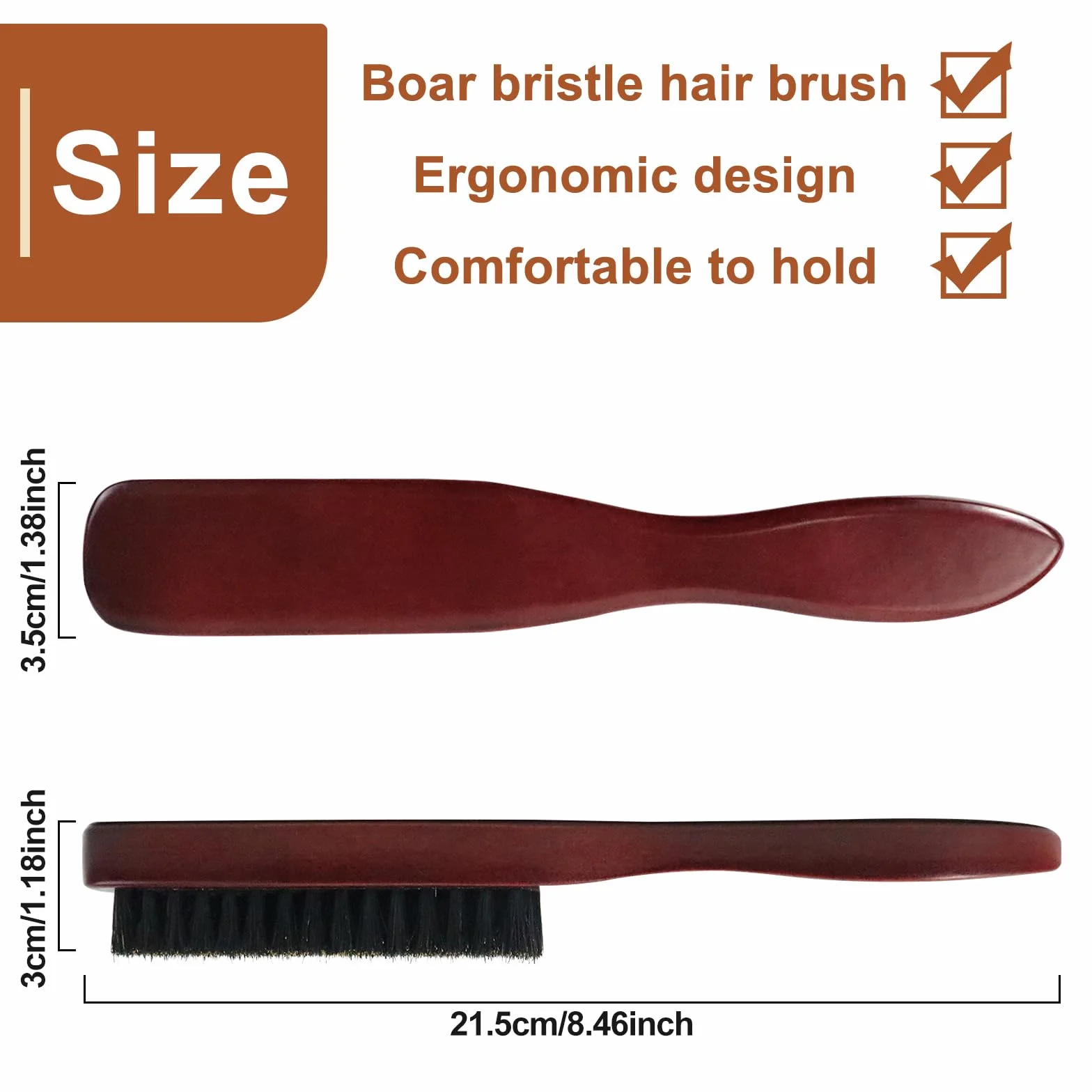 Brosse Poils Sanglier pour Cheveux Épais Ondulés Secs Abîmés Démêler Coiffer