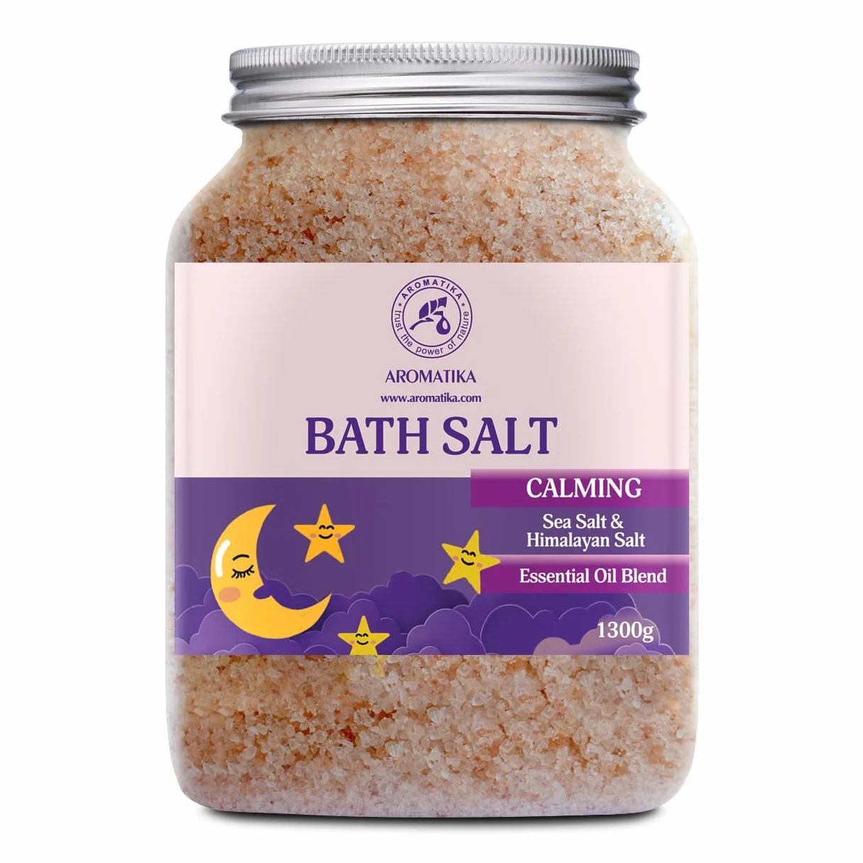 Sel de Bain Calmants 1300g - Huiles Essentielles de Bois de Lavande & Bergamote & Santal - Pur & Naturel - Bon Sommeil - Détente - Soulagement du Stress - Bain - Beauté - Relaxant