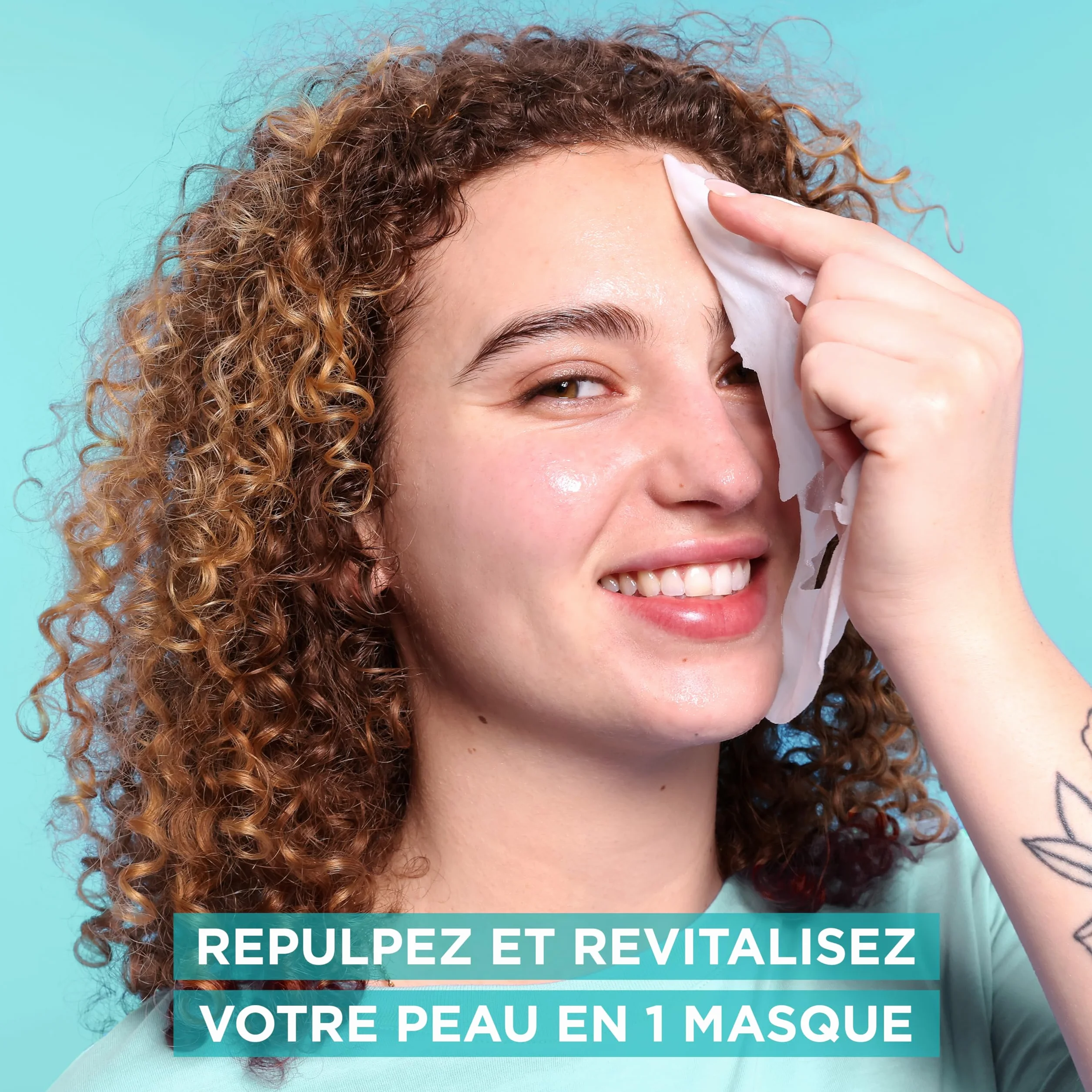 GARNIER Skin Active Masque Tissu Booster d'Hydratation Acide Hyaluronique Glycérine Aloe Vera Peaux Sèches & Sensibles