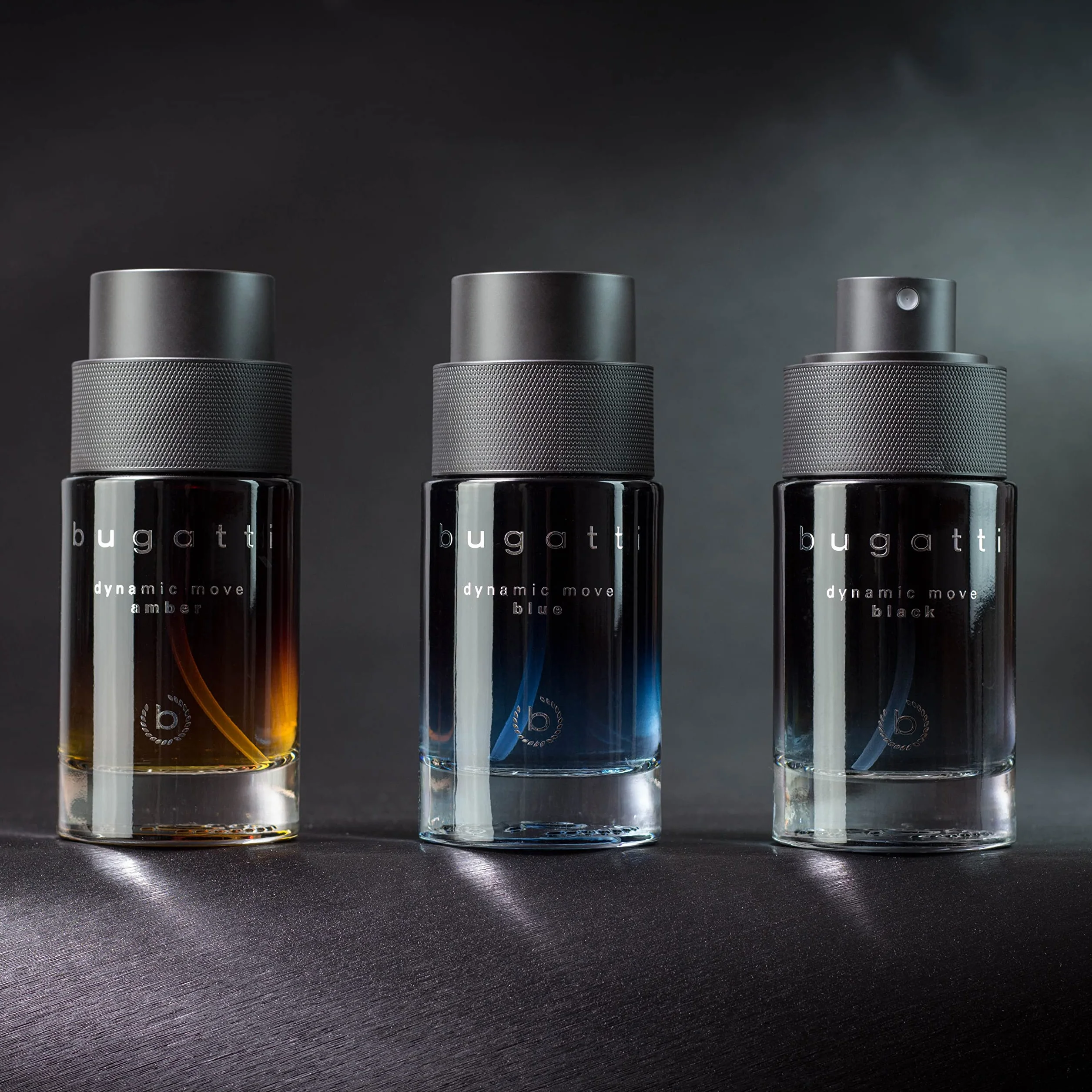 bugatti Parfum pour homme Dynamic Move Amber 100ml I Eau de Toilette fumé et chaud I combinaison sensuelle et puissante de cannelle, tabac et cypriol I Parfum pour homme, poudré, doux et épicé