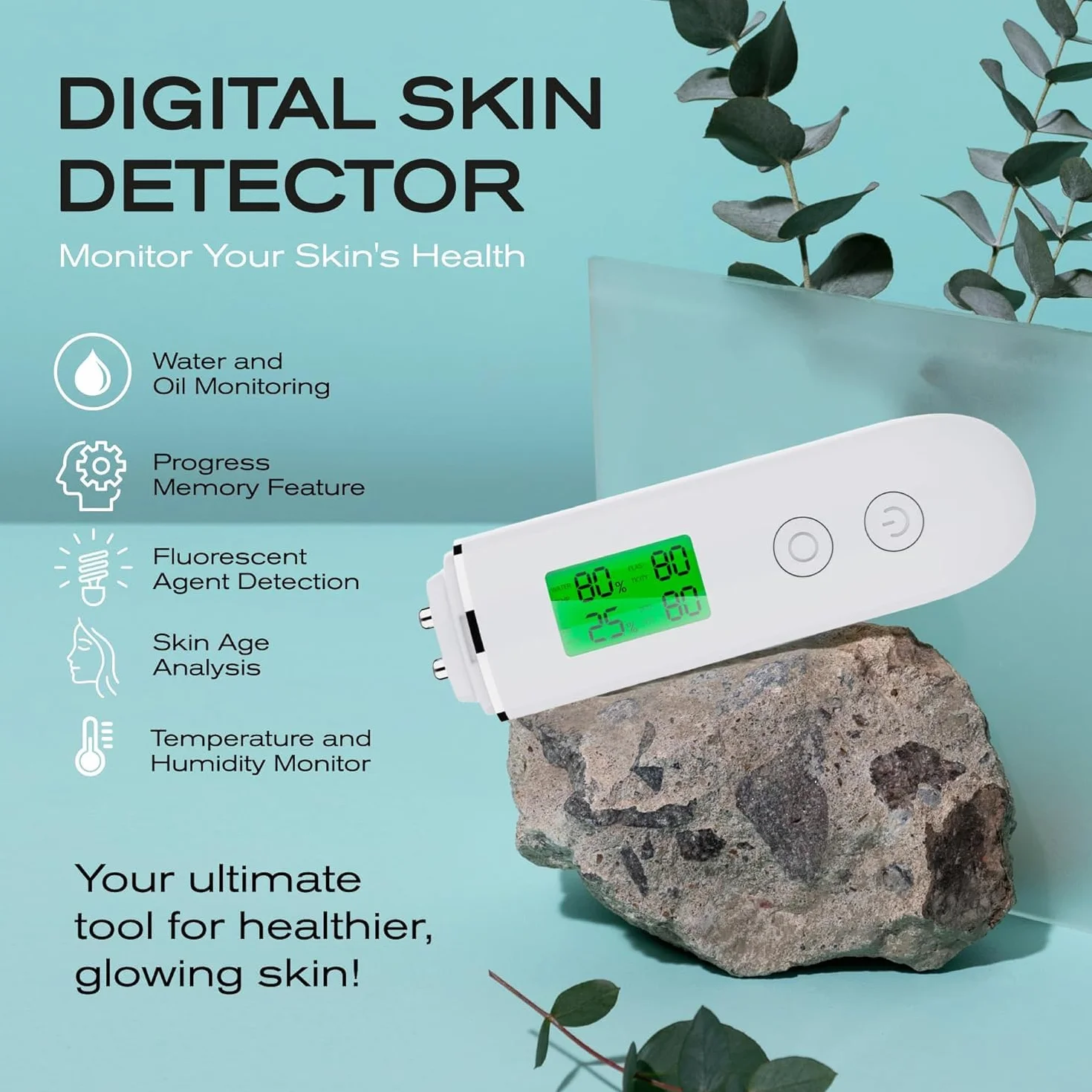 Moniteur d'hydratation, compteur d'hydratation de la peau, moniteur d'hydratation de la peau, moniteur d'huile du visage analyseur d'hydratation de la peau avec écran LCD numérique pour salon de