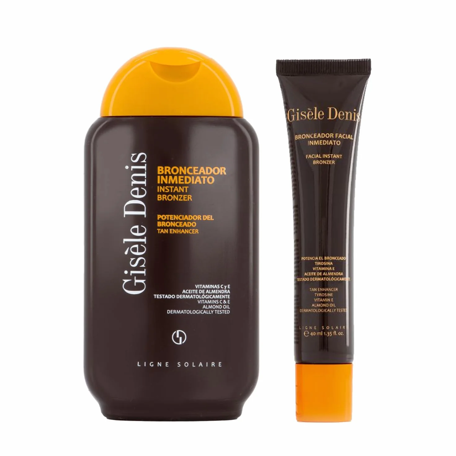 GISÈLE DENIS - Pack Bronzage Solaire, Bronzage Visage Immédiat 40 ml + Bronzage Immédiat 200 ml, Accélérateur de Bronzage, Bronzage Solaire aux Extraits et Huiles, Intensificateur et Sublimateur