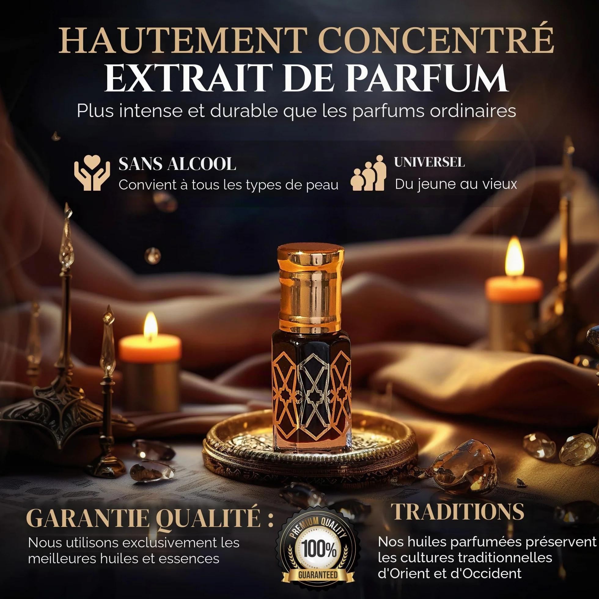 El-Musc Huile de parfum musc noir 6 ml - Parfum Black Musk Misk pour homme et femme