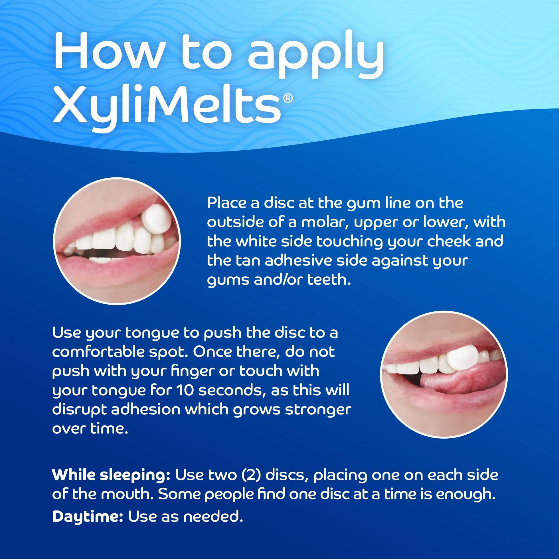 Xylimelts Bouche Sèche 40 Pastilles Adhérentes Menthe Douce Xylitol sans Sucre Action 8h