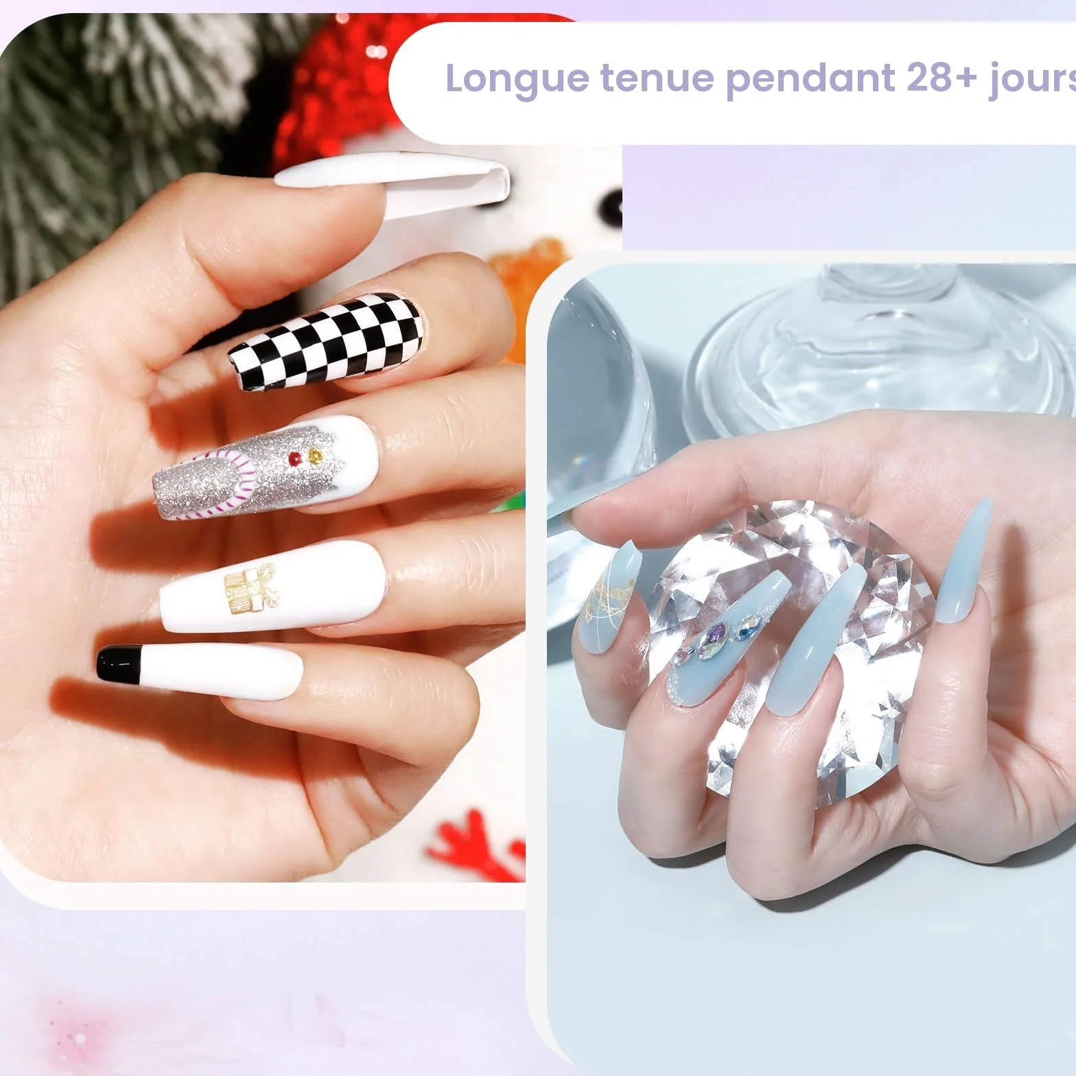 Kit Vernis Semi Permanent ROSALIND 20+4 PCS UV/LED Lampe 48W Ponceuse Électrique Ongle Gel Complet