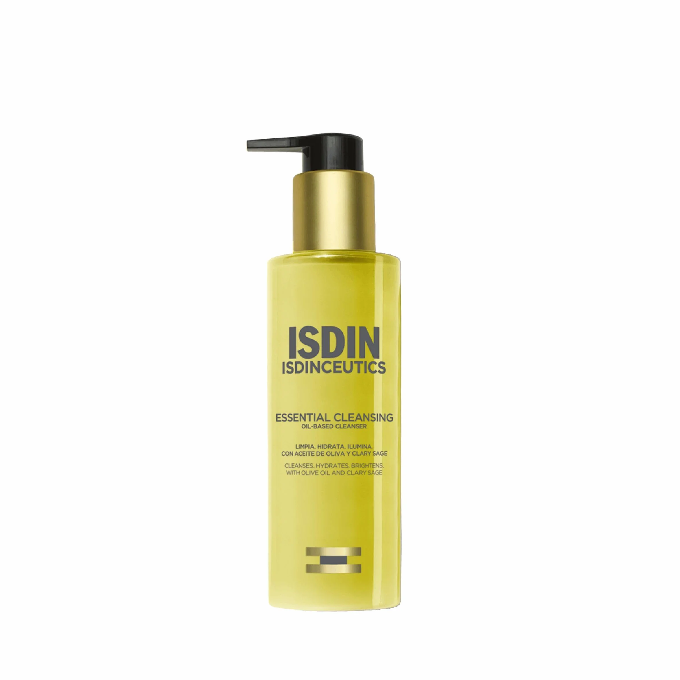 ISDIN Isdinceutics Essential Cleansing (200 ml) | Huile Nettoyante Visage Douce et Légère, Texture Huile-en-Lait | Élimine Maquillage et Crème Solaire | 85% d'Ingrédients d'Origine Naturelle