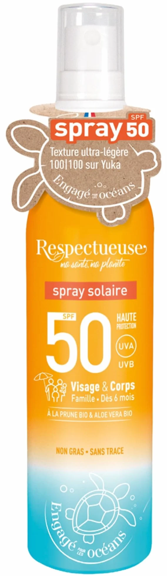 Respectueuse Spray Solaire SPF50 100 ml