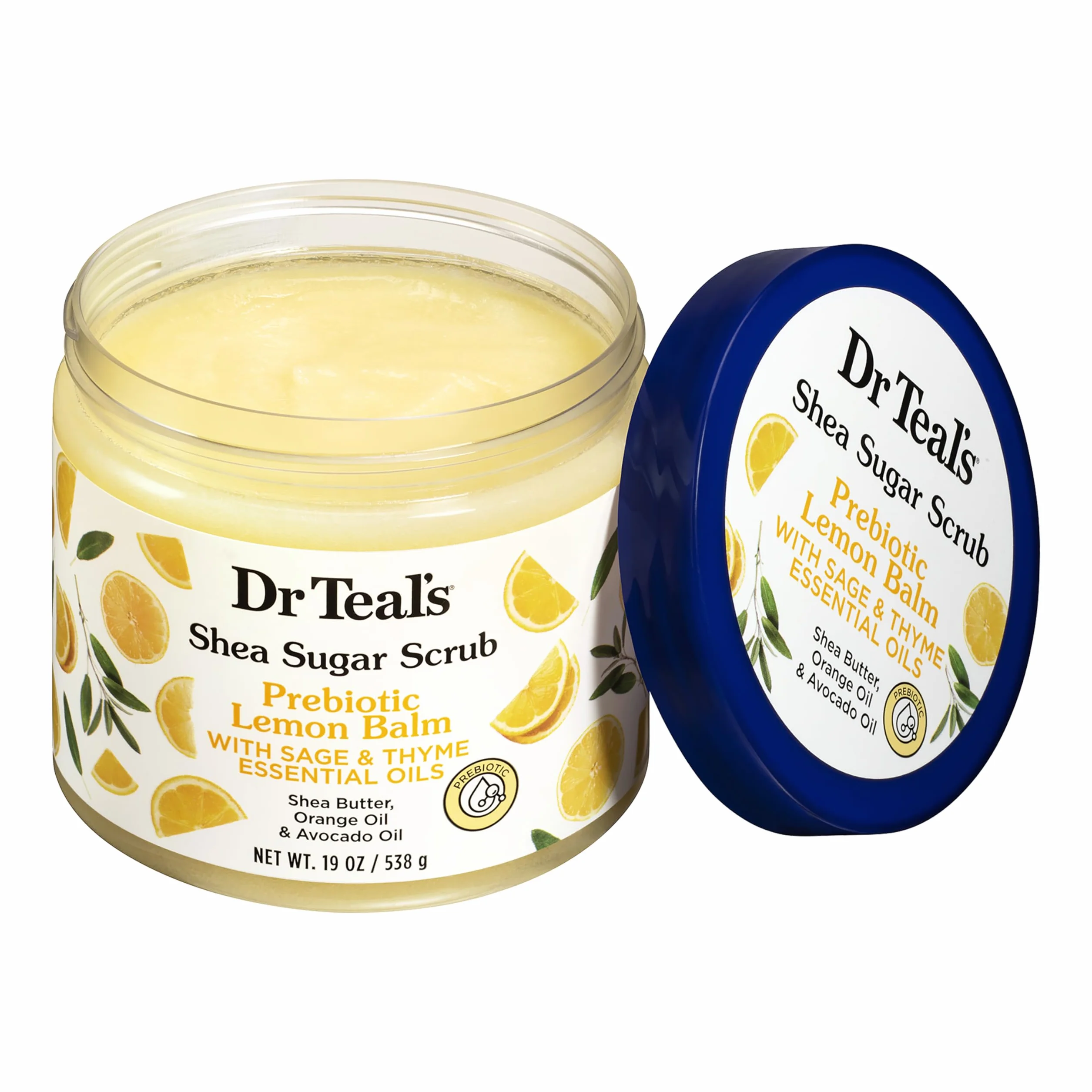 Gommage de sucre de karité Dr Teal's à la mélisse prébiotique 538 g