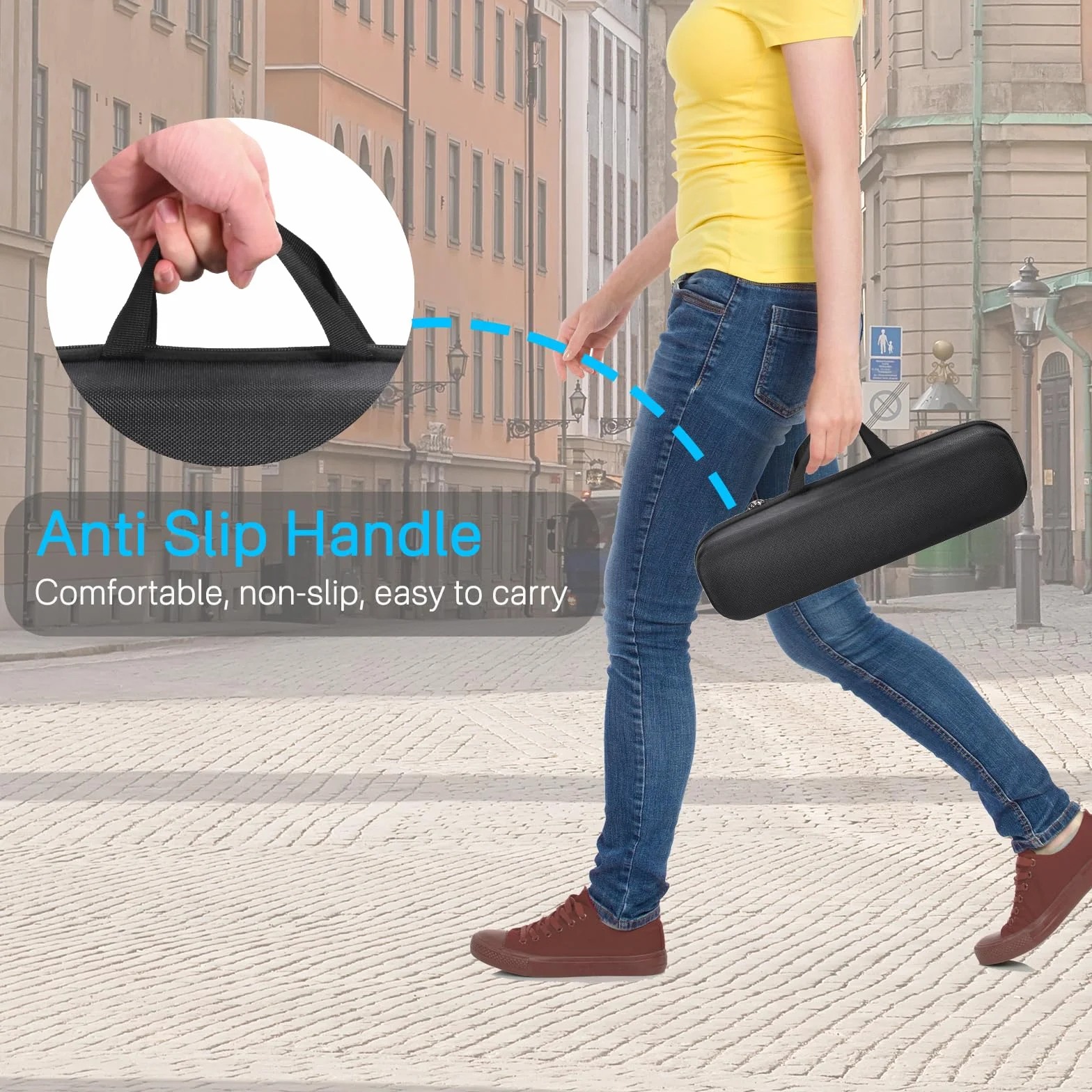 RAIACE Étui de Transport Rigide Compatible avec Le lisseur Dyson AirStrait, Sac de Rangement de Voyage. (à Vendre Uniquement l'étui) - Noir