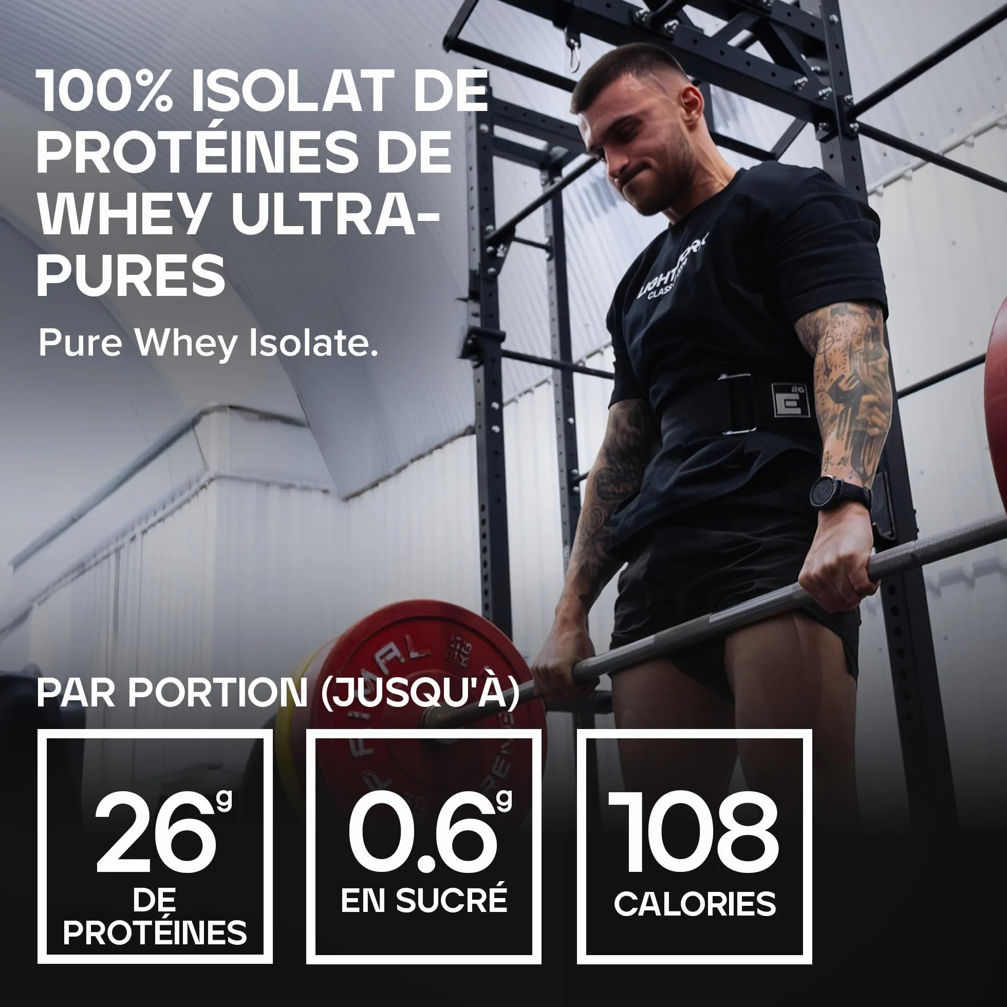 Bulk Pure Whey Isolate Vanille 25g protéines 500g Isolat de lactosérum Faible en sucre
