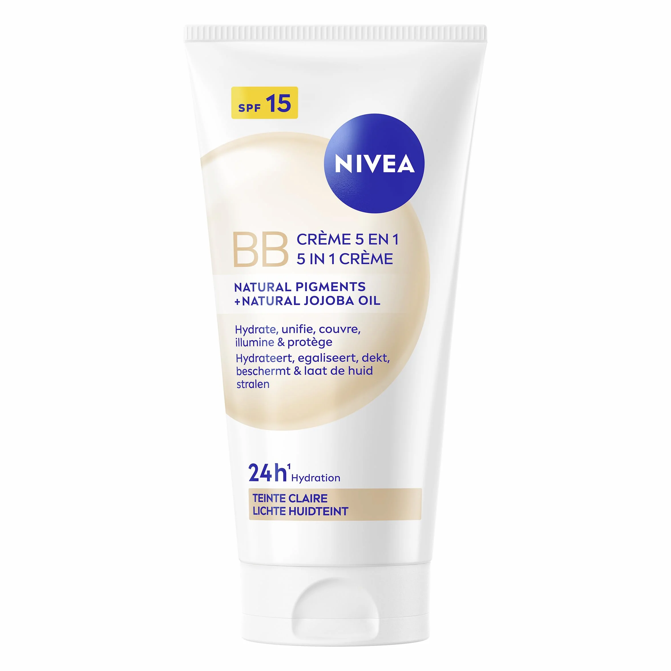 NIVEA BB Crème 5 En 1 Teinte Claire FPS 15 Hydratation 24H Huile De Jojoba Bio 50 ml