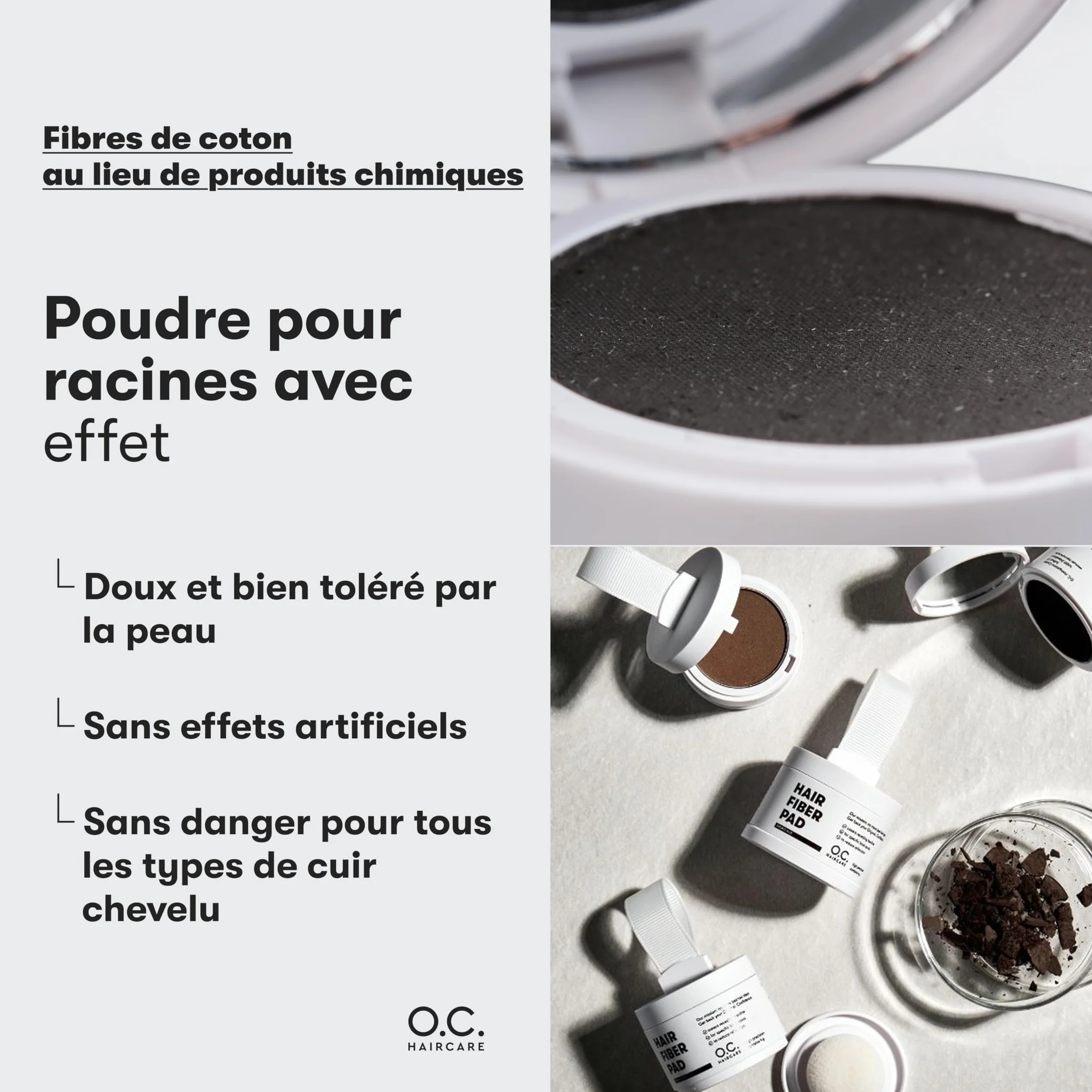 O.C. HAIRCARE Poudre épaississante pour cheveux - 9 couleurs - Recommandé par les grands salons